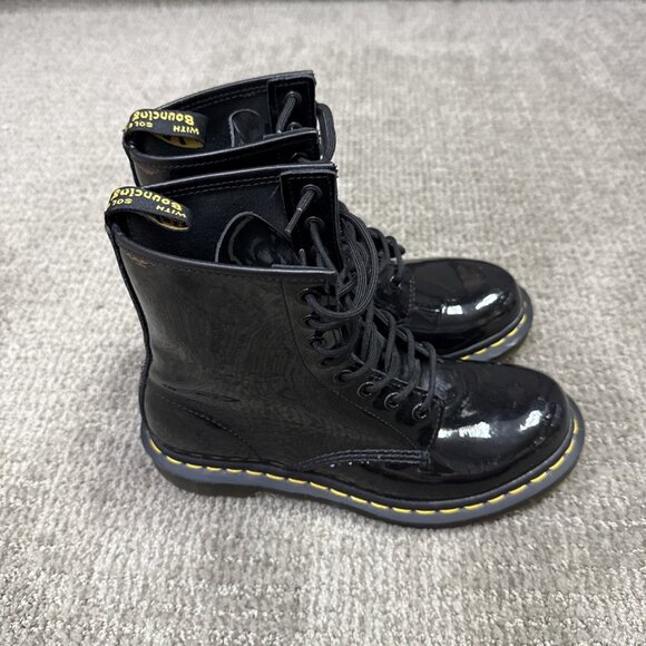 Dr. Martens 1460 Patent Leather Boots Black Lace Up Women’s Size 8 - Picture 5 of 11